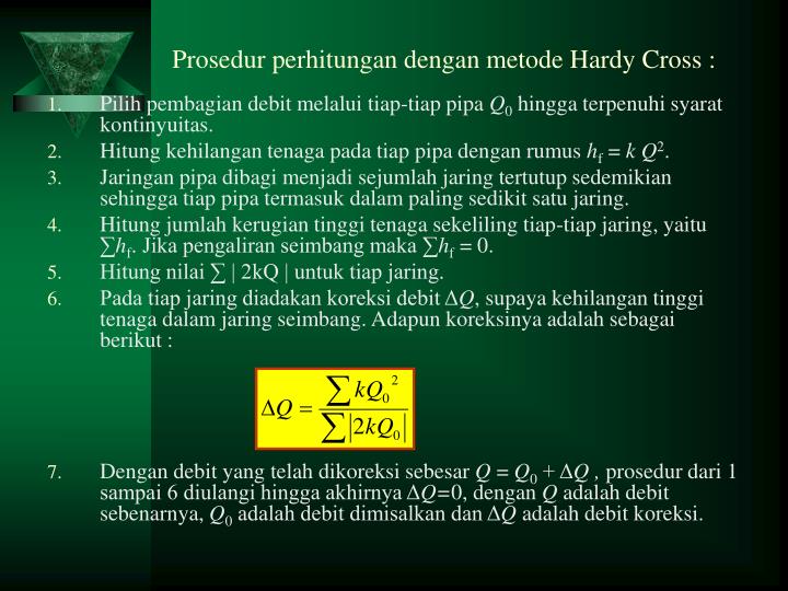 Contoh Soal Jaringan Pipa Hardy Cross