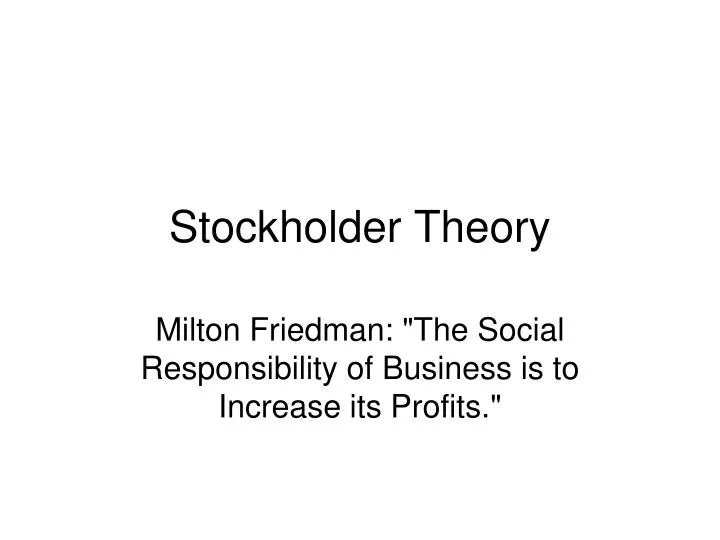 milton friedman doctrine the social responsibility of business is to increase profits Friedman (1970) the social responsibility of business is to increase its profits remains one of the most prominent antagonist of corporate social responsibility (csr. milton friedman doctrine the social responsibility of business is to increase profits Friedman (1970) the social responsibility of business is to increase its profits remains one of the most prominent antagonist of corporate social responsibility (csr.