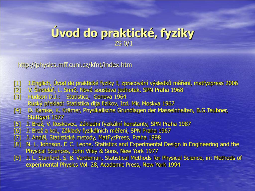 PPT - Úvod do praktické‚ fyziky ZS 0/1 PowerPoint Presentation, free  download - ID:5078013