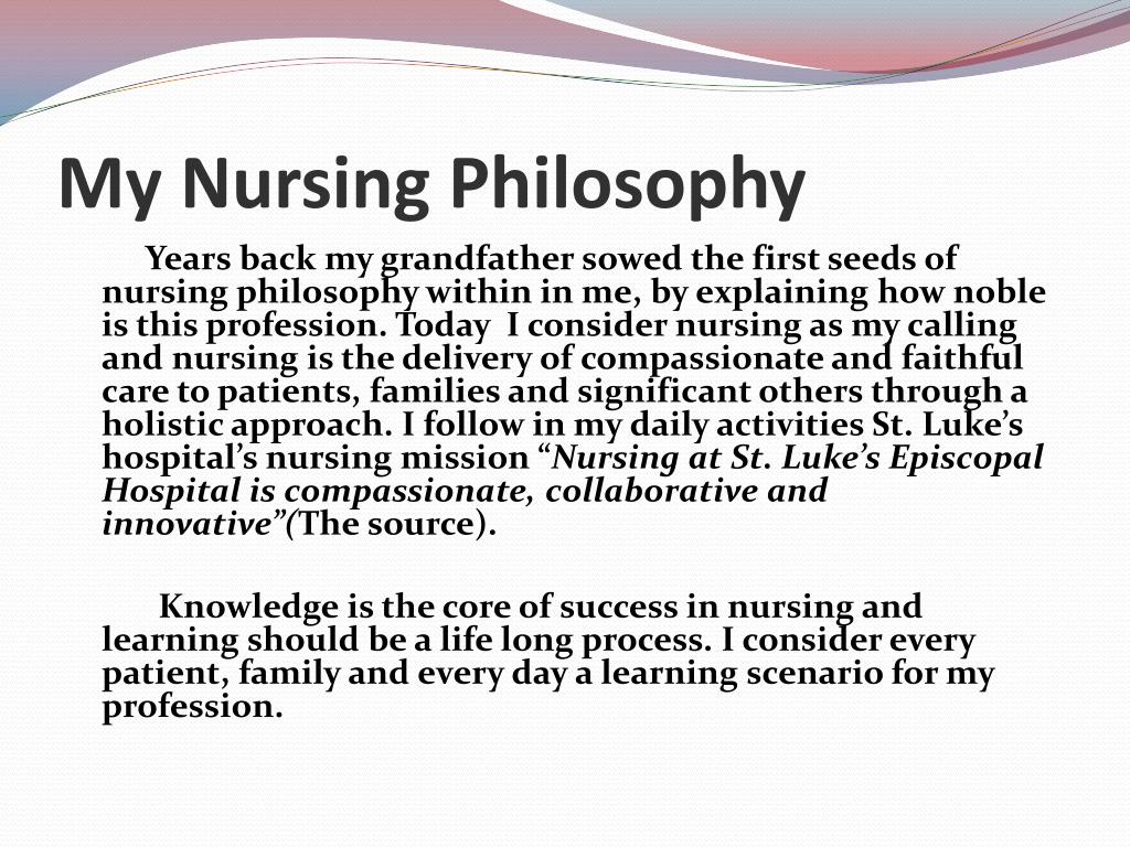 my personal philosophy of nursing