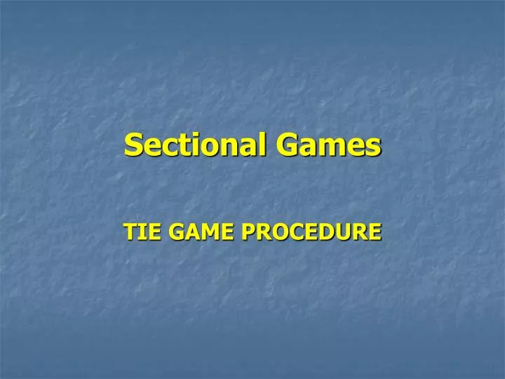 PPT Sectional Games PowerPoint Presentation, free download ID5078534