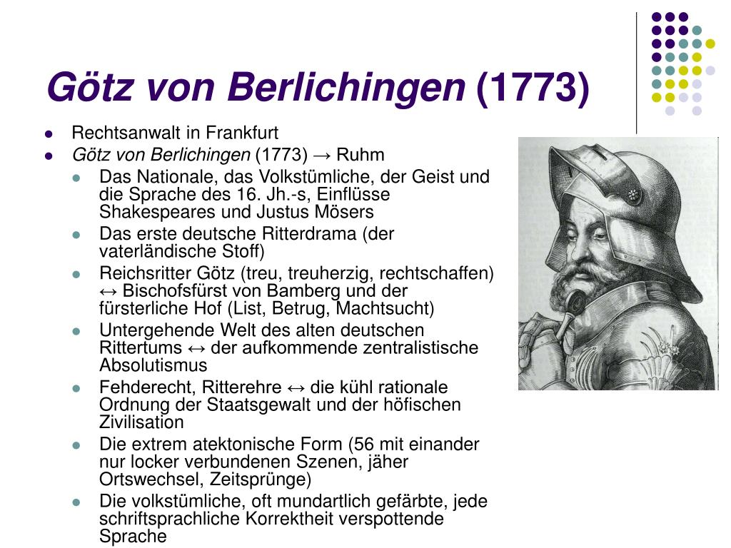 Zusammenfassung Götz Von Berlichingen PPT - Deutschsprachige Literatur von Aufklärung bis Romantik PowerPoint