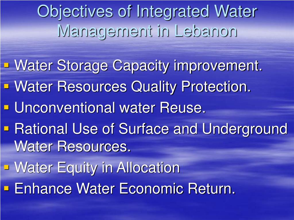 PPT - Harmonization and Integration of Water Saving Options in Lebanon ...