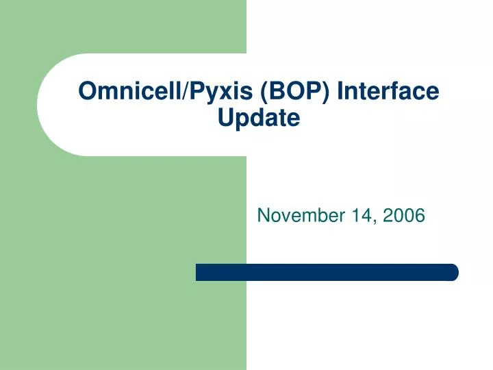 omnicell pyxis bop interface update n.