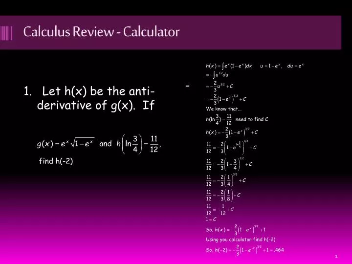 Ppt Calculus Review Calculator Powerpoint Presentation Free Download Id