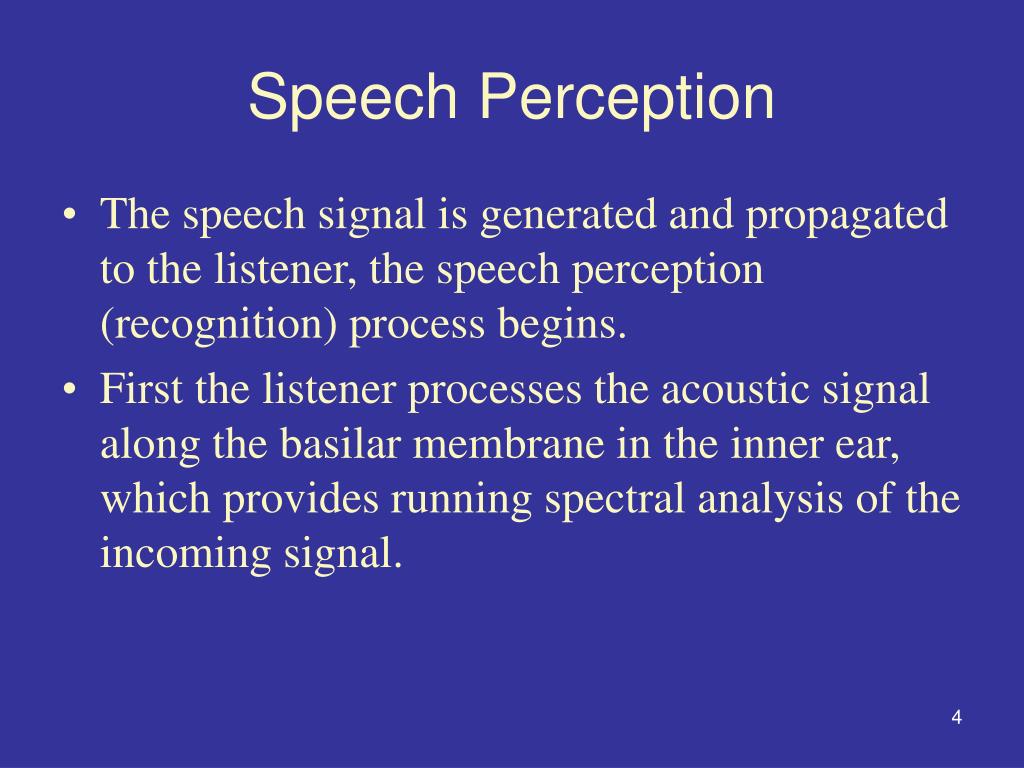 speech perception definition