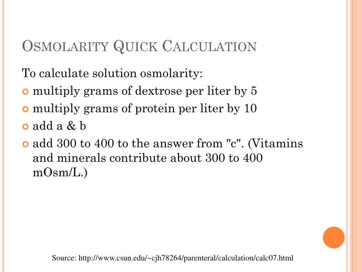 PPT PARENTERAL NUTRITION FORMULA CALCULATIONS AND MONITORING