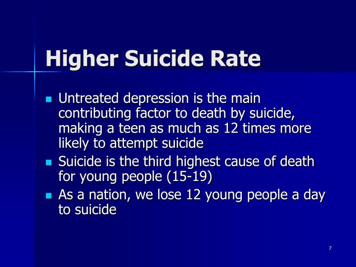 the major factors causing teenage depression and suicide Researchers identify a spike in major depression among teens since 2005 of openness to suicide and and household factors and concluded that they. the major factors causing teenage depression and suicide Researchers identify a spike in major depression among teens since 2005 of openness to suicide and and household factors and concluded that they.