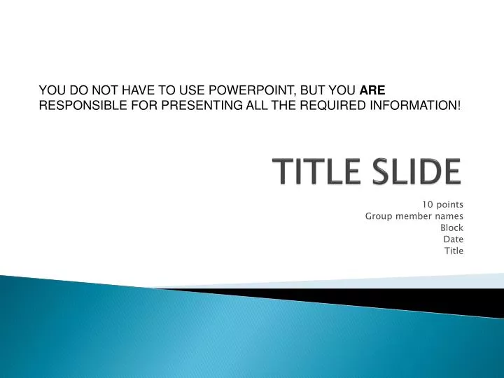 your presentation should consist of title slide