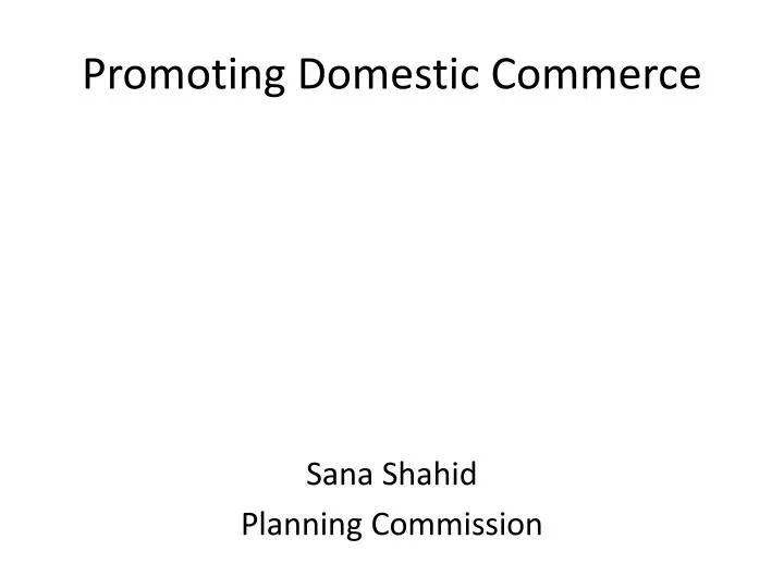 promoting domestic commerce n.