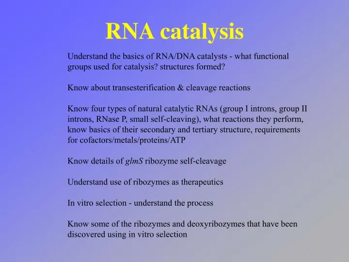 PPT - RNA catalysis PowerPoint Presentation, free download - ID:5086660