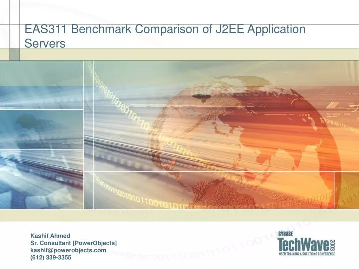 eas311 benchmark comparison of j2ee application servers n.