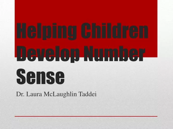 helping children develop number sense n.