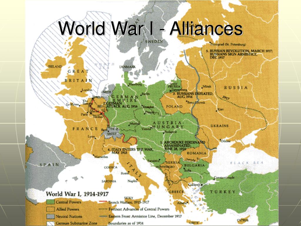 World War 1 Alliance World Map