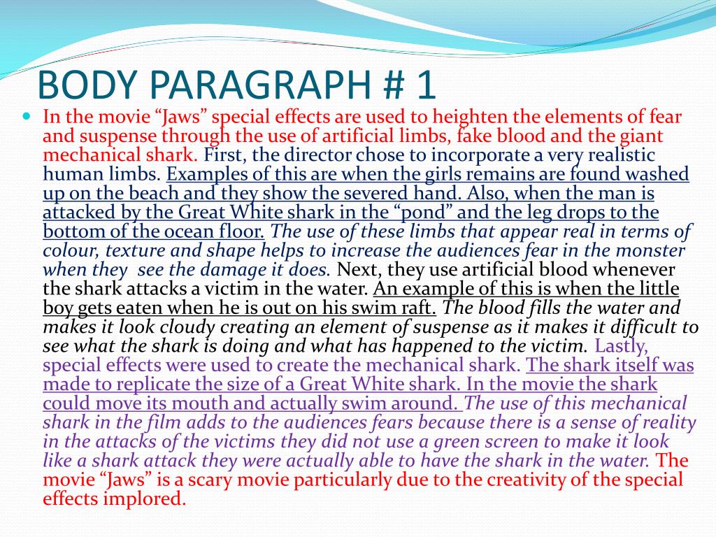 oral presentation body paragraph