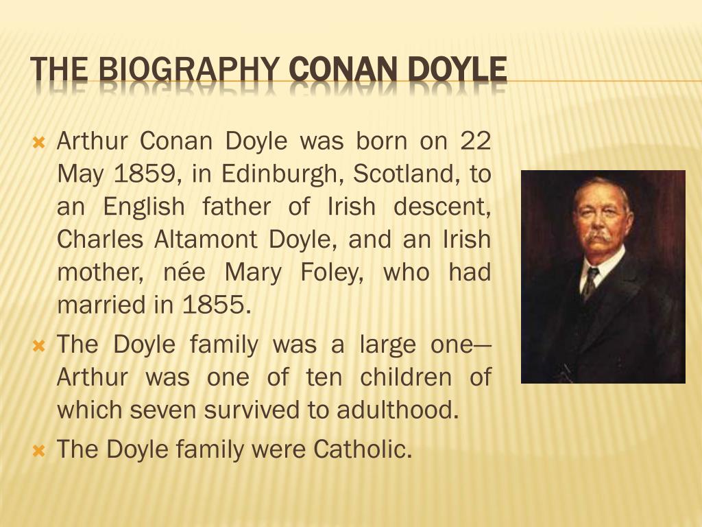 PPT - Arthur Conan Doyle (1859-1930) PowerPoint Presentation, free ...