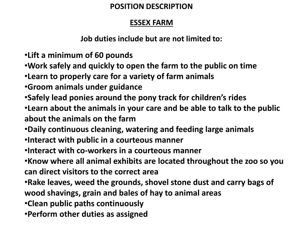 PPT to the Essex County Turtle Back Zoo JOB FAIR 2014