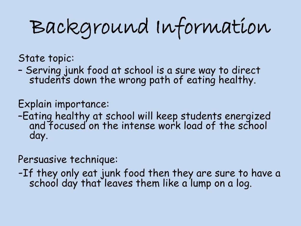 how to write good background information in an essay