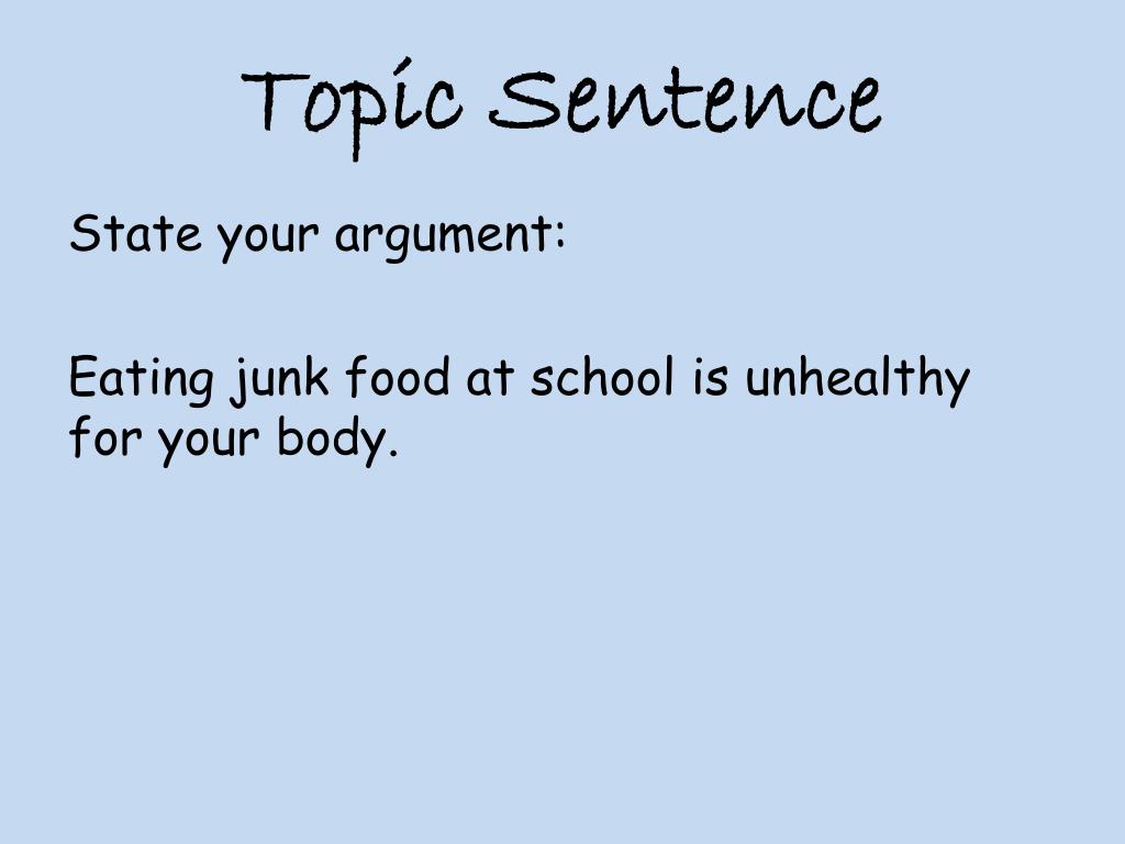 argumentative essay topic sentence