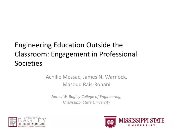 ppt engineering education outside the classroom professional societies
