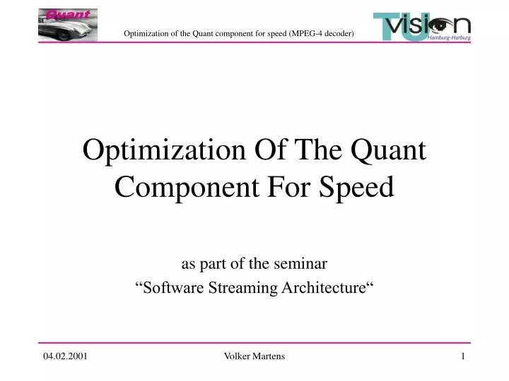 optimization of the quant component for speed n.