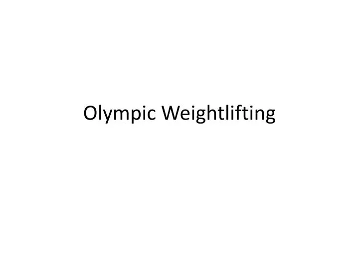 olympic weightlifting n.