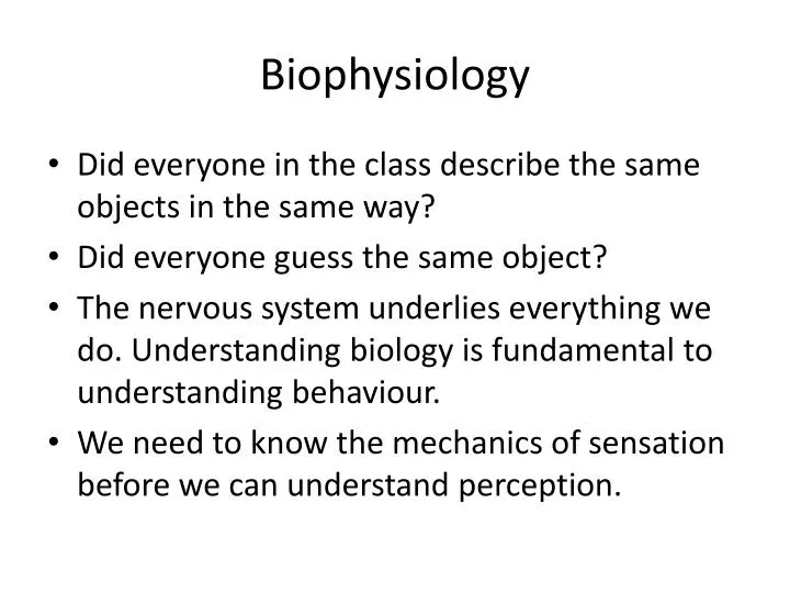 biophysiology n.
