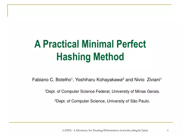 a practical minimal perfect hashing method n.