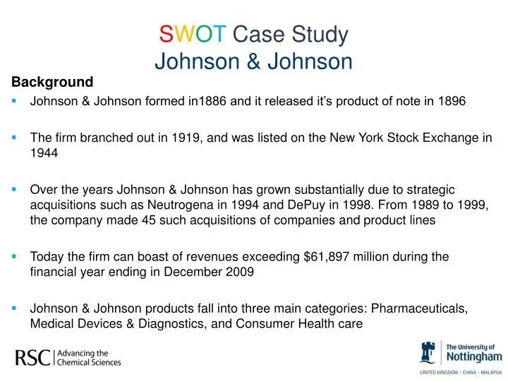 johnson and johnson case study strategic management