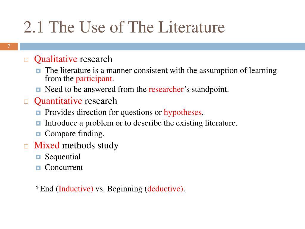 use of literature in research