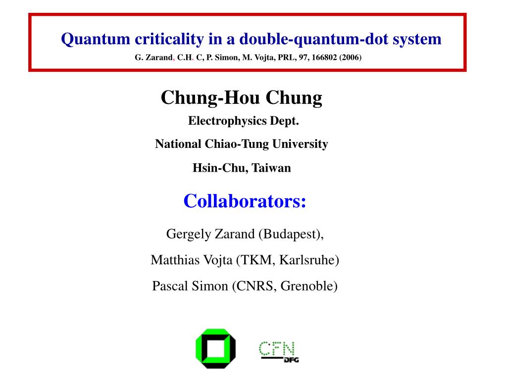 PPT - Quantum criticality in a double-quantum-dot system