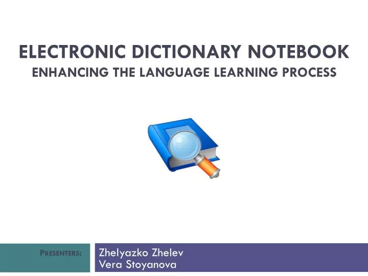 PPT Electronic Dictionary Notebook Enhancing the Language Learning Process PowerPoint