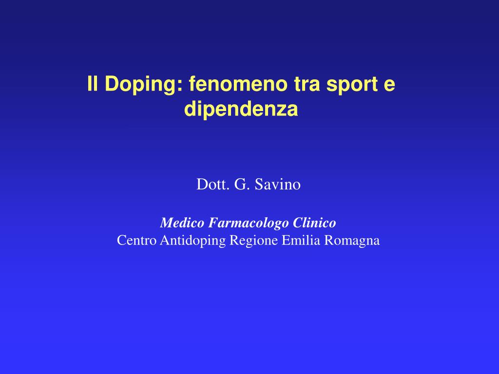 PPT - Il Doping: fenomeno tra sport e dipendenza PowerPoint Presentation -  ID:5099260
