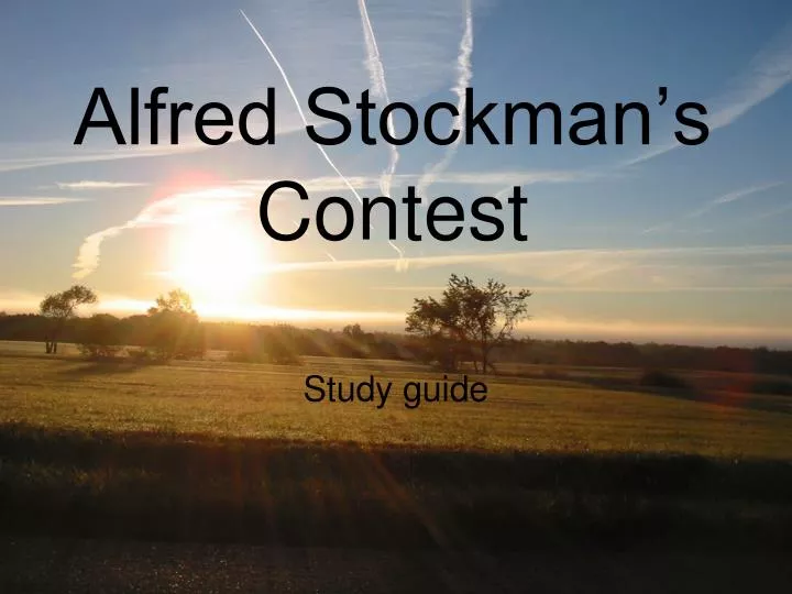alfred stockman s contest n.