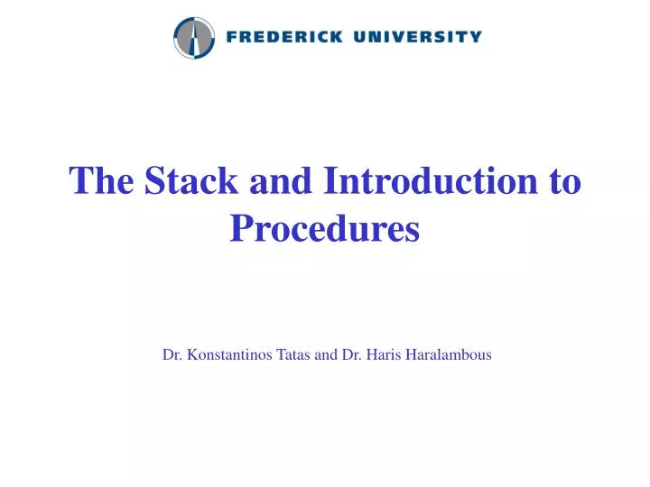 PPT - The Stack and Introduction to Procedures PowerPoint Presentation ...