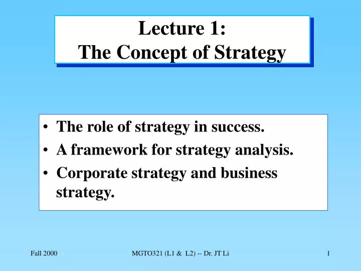 lecture 1 the concept of strategy n.