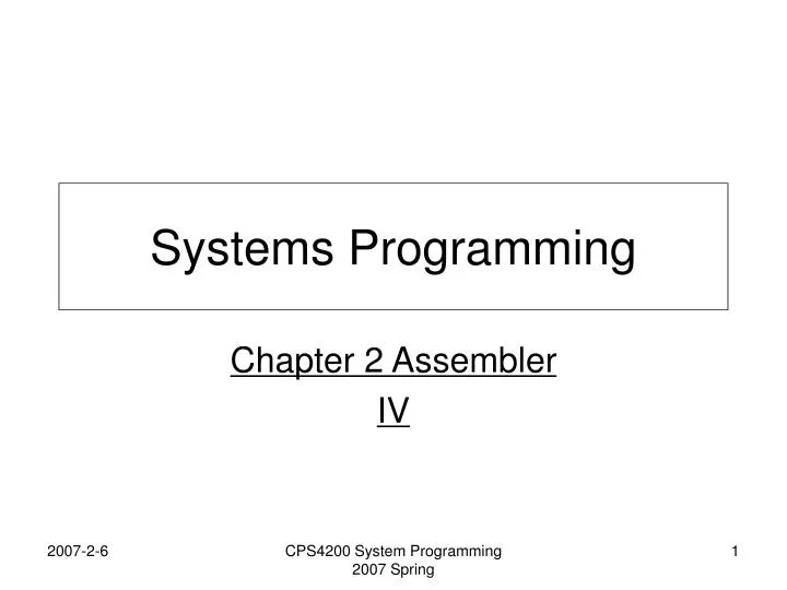 PPT - Systems Programming PowerPoint Presentation, free download - ID ...