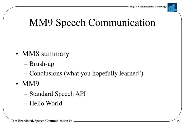 mm9 speech communication n.