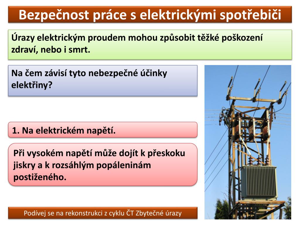 PPT - Bezpečnost práce s elektrickými spotřebiči PowerPoint Presentation -  ID:5106263