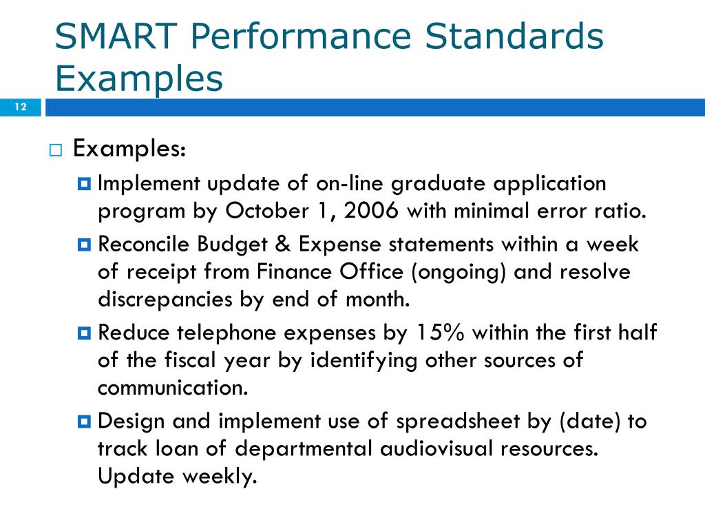 Dpmap Examples Of Performance Standards