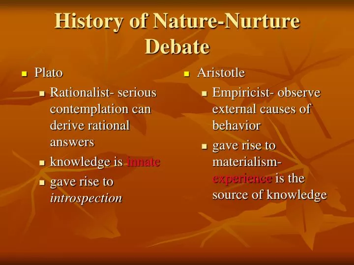 nature vs nurture debate