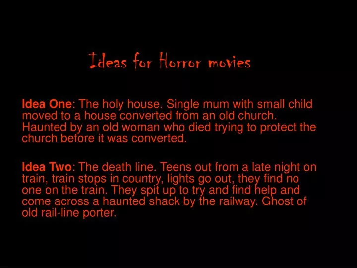 ideas for horror movies n.