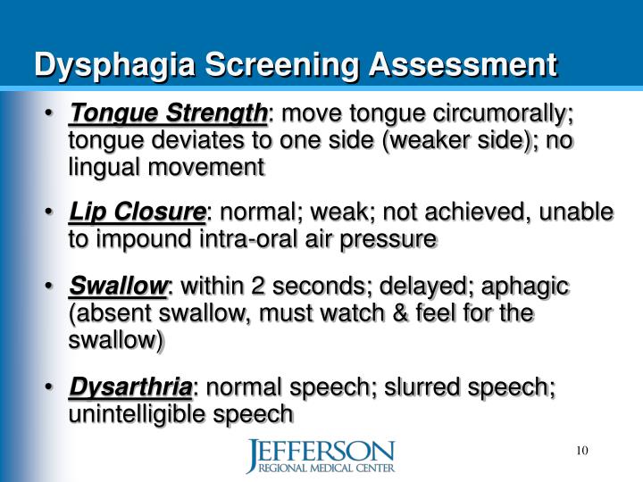 Ppt - Dysphagia Screening 2011 Powerpoint Presentation - Id:5109462 999