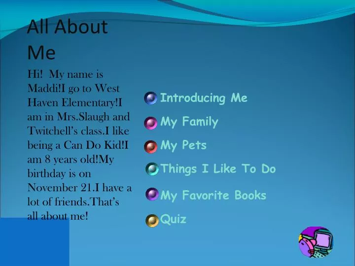 all about me presentation ideas