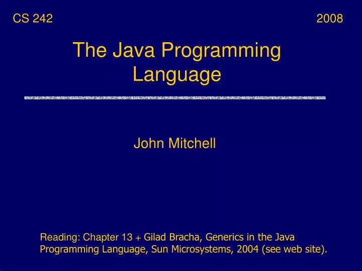 PPT - The Java Programming Language PowerPoint Presentation, free ...
