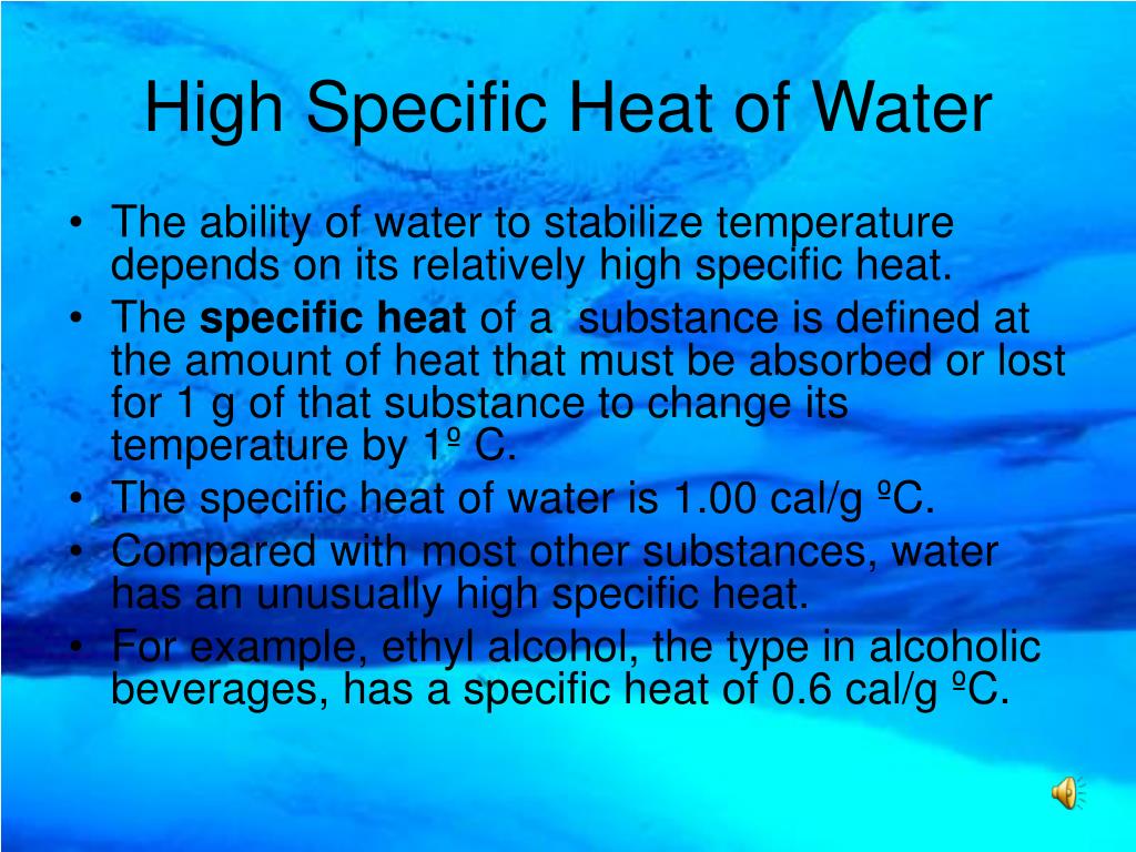 What Causes High Specific Heat In Water