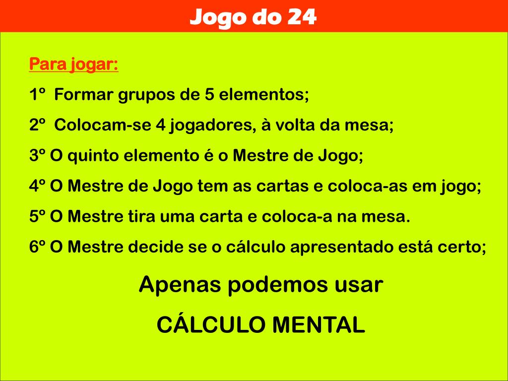 Jogo do 24 - Como Jogar