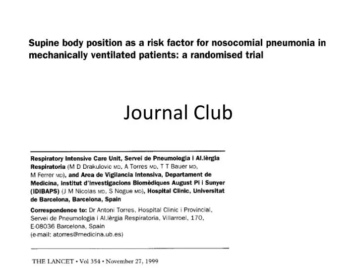 PPT Journal Club PowerPoint Presentation, free download ID5115690