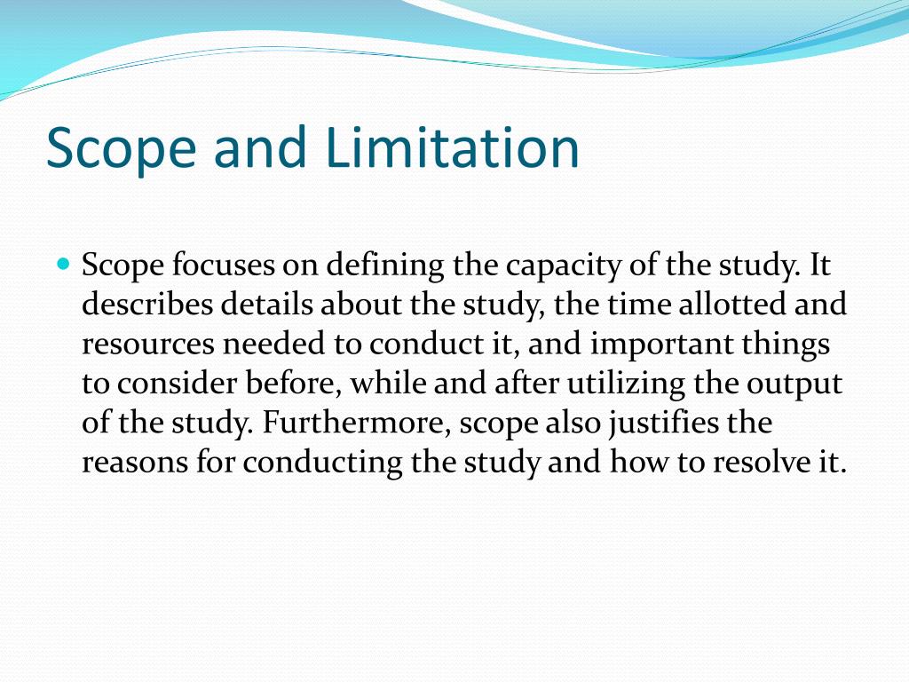 scope and limitation definition in research