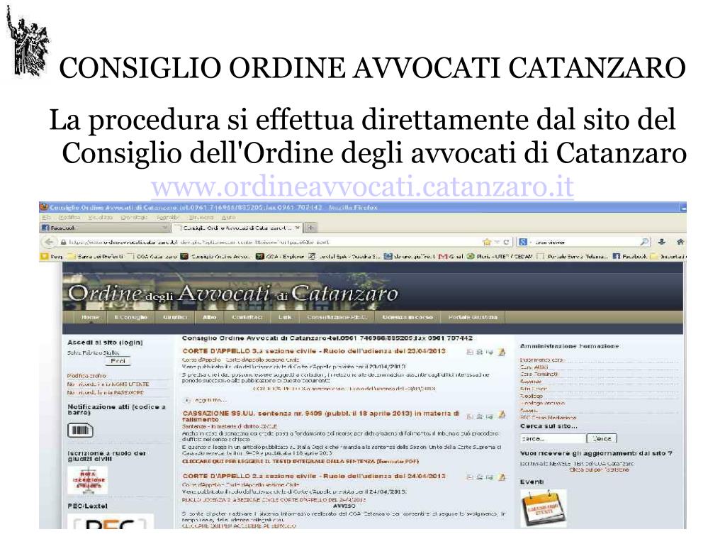 PPT - CONSIGLIO ORDINE AVVOCATI CATANZARO PowerPoint Presentation, free  download - ID:5118561